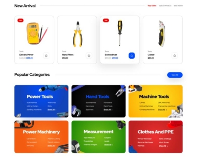 Custom Tools Shop Website Development Service