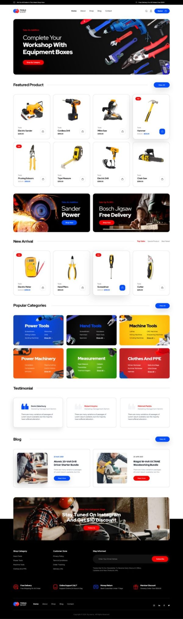 Custom Tools Shop Website Development Service