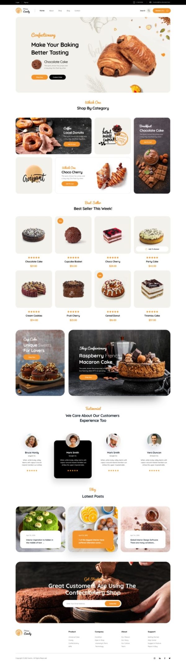 Custom Confectionery Shop Website Development Service