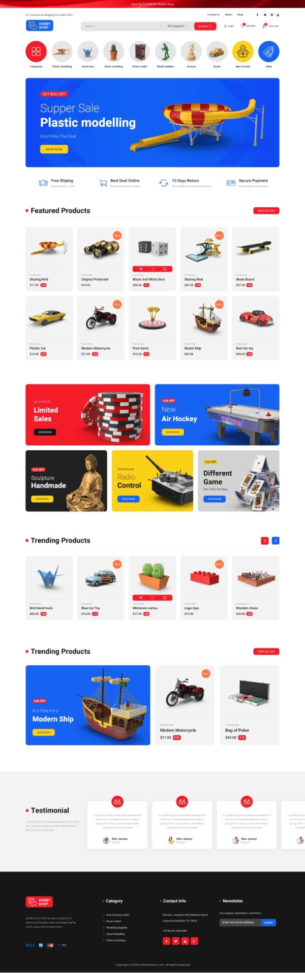 Custom Hobby Shop Website Development Service