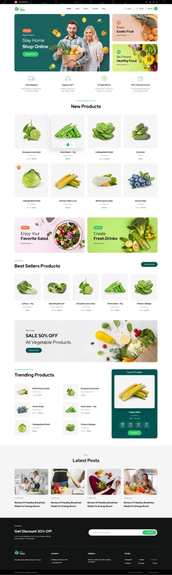 Custom Organic Store Website Development Service