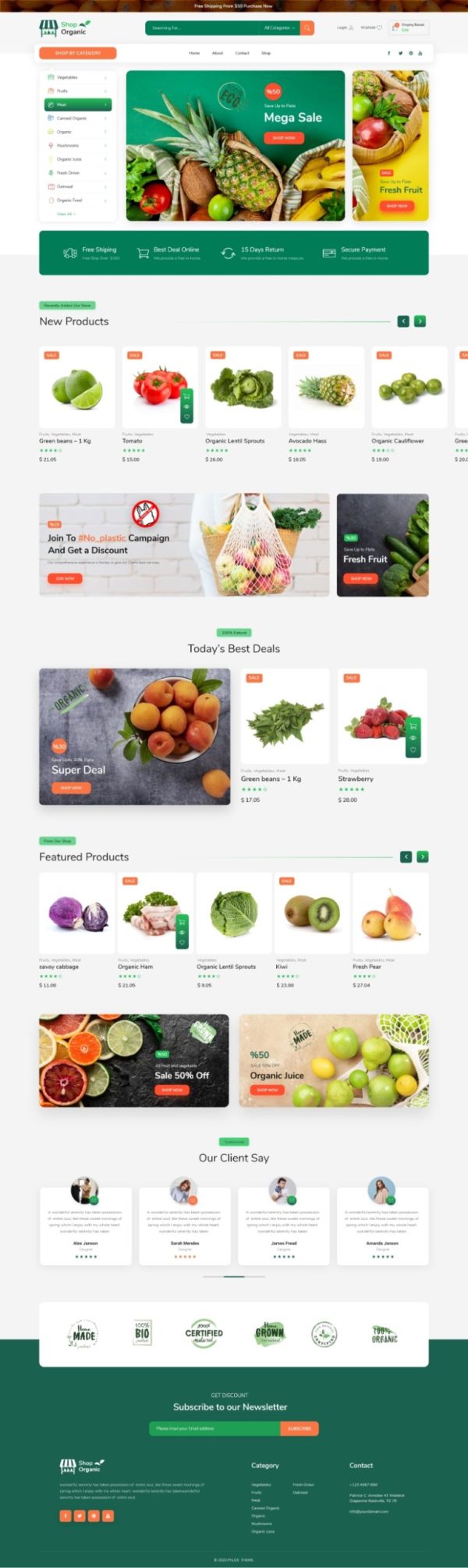 Organic Store Website Development Service