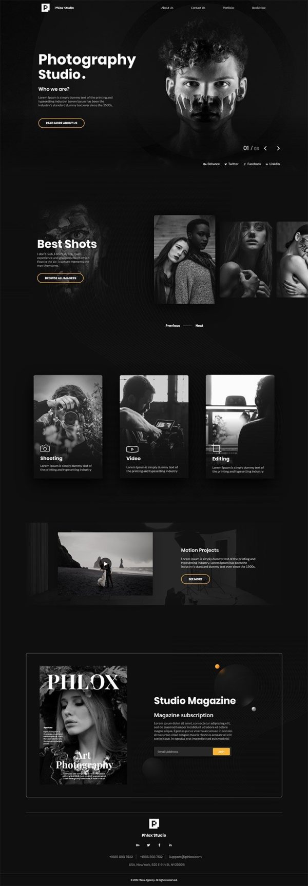 Custom Photography Studio Website Development Service