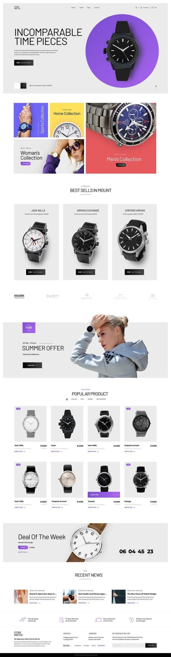 Custom Watch Shop Website Making Service